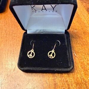 Kay Jewelers Gold Peace Earrings